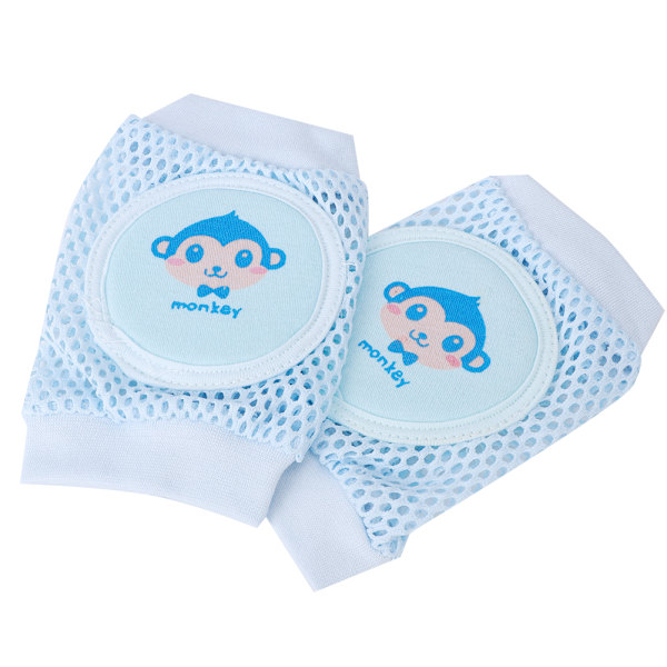 Baby Toddler Kryp Skyddande Knäskydd Mjuka Andningsbara Mesh Knäskydd 2 Par Blå