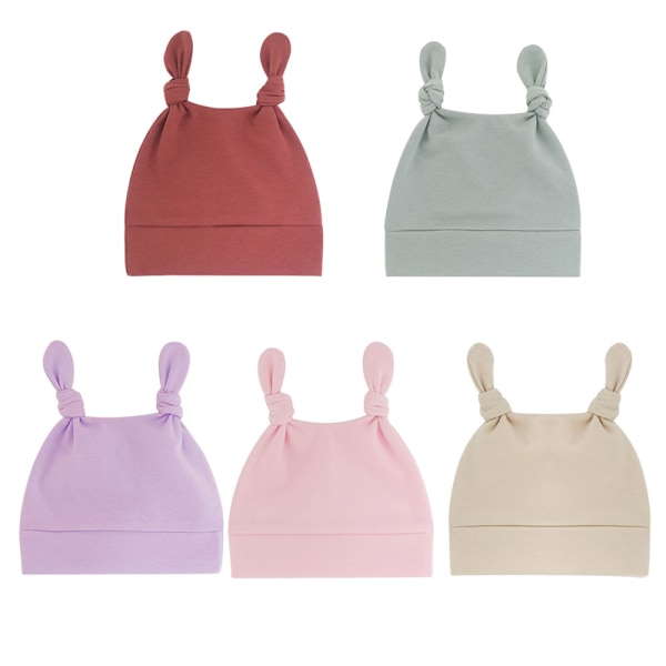 Babyhue Newborn Toddler Blød Bomuld Knude Cowl Hat Dobbelt Hale Hat