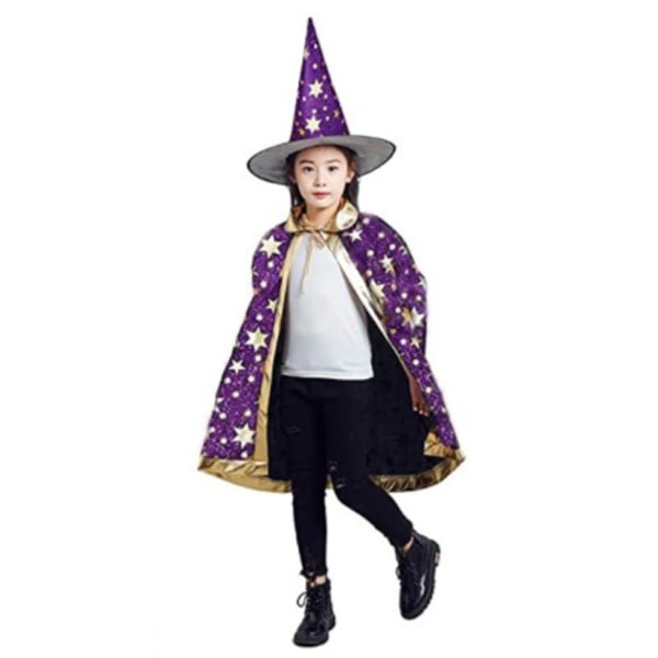 Kinder Halloween Kostume, Hexe Troldmand Kappe med Hat til