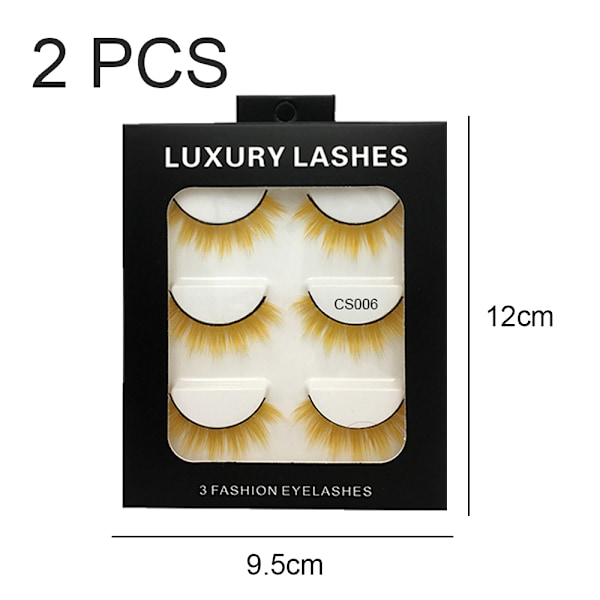 6 Par Fluffiga Fransar 3D Mink Fransar Långa Tjocka Falska Fransar Fransar Makeup Mink Fransar