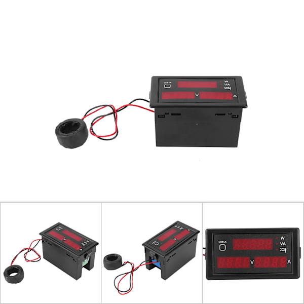 DL69-2048 Sähkömittari 5-in-1 Monitoiminen Jännitevirta Teho Digitaalinen Näyttömittari AC80-300V AC100A 0-3000W