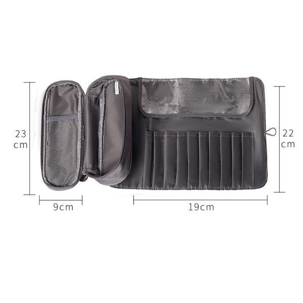 Bærbar Makeupbørste Organizer Makeupbørste Taske til Rejser Kan Holde 20+ Børster Kosmetik Taske Makeupbørste Rul Op Etui Holder til Kvinder