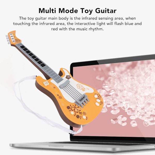 Barnens Simulerings Elektroniska Gitarr Multi-lägen Smart Gitarr Leksak Plast Barn Musikinstrument Gul