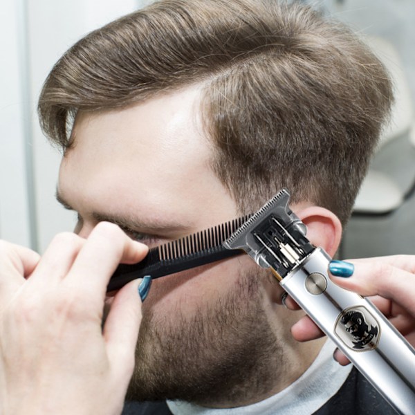 Professionelle Hårtrimmer til Mænd Trådløse Barbermaskiner T-Blade Trimmer Hårklipning & Plejesæt