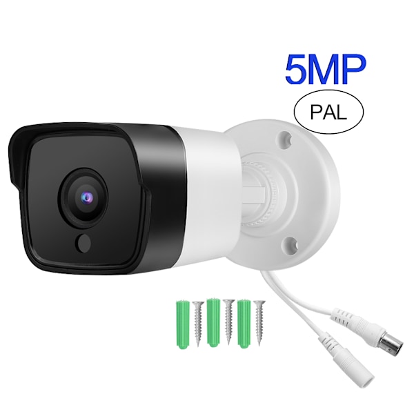 TVI/AHD/CVI/CVBS Utomhus IP66 CCTV Nattseende Analog Bullet Säkerhetskamera Plast Hus 5MP PAL System