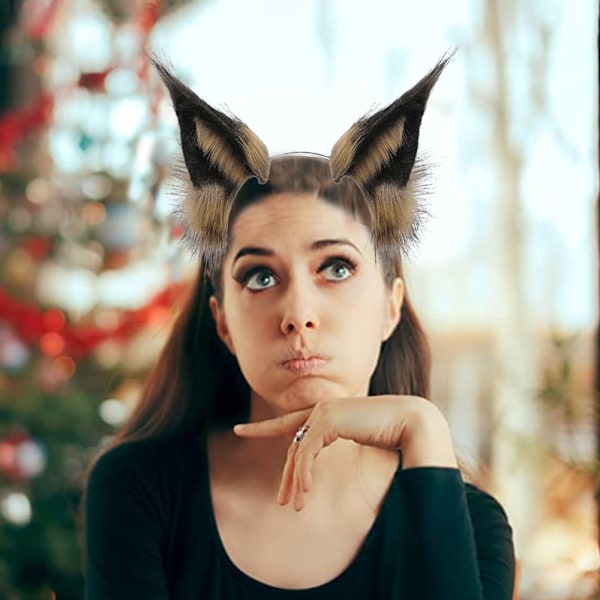 Rev Fox Cat Lange Pelsører Hår Hodeplagg Ulv Dyr Anime Halloween Jul Kostyme
