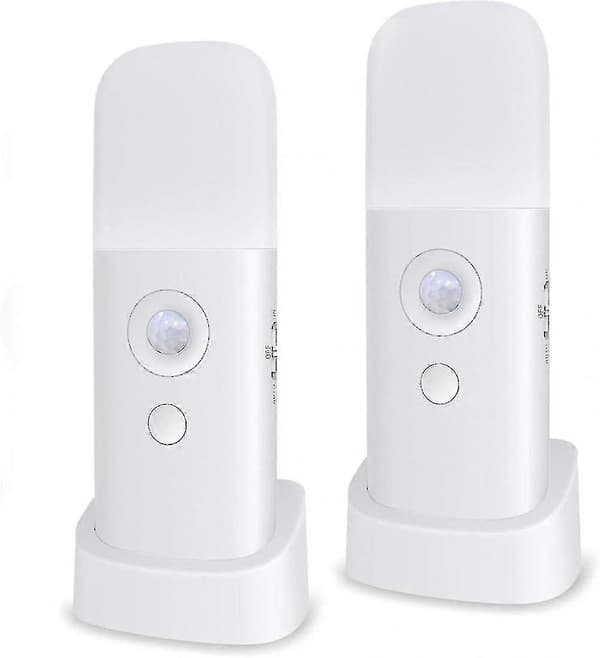Motion Sensor Night Light Indoor USB Rechargeable Bedside Lamp Portable Night Light with Adjustable (Warm Light)