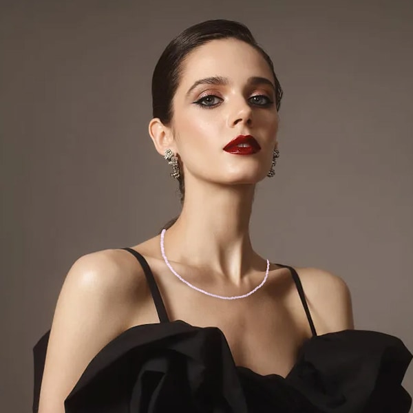 2 st färgglada halsband Dopamin-stil halsband för kvinnor plus två ringar