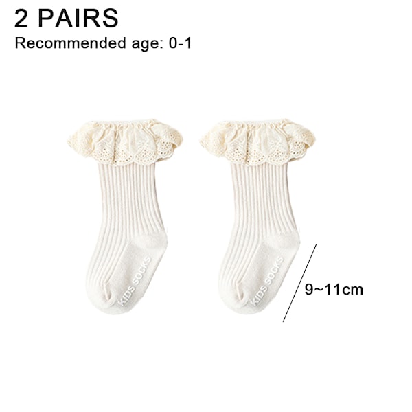 Strømper 2-pak Lace Trim og Lace Trim Strømpe, til piger