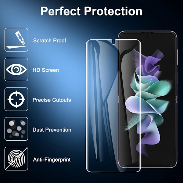 2-PACK 3-in-1 Hydrogeelikalvo Samsung Galaxy Z Flip 3 Läpinäkyvä/Kirkas