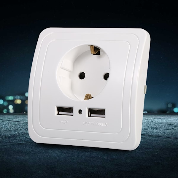 1 kpl Kaksois-USB-portin seinäpistorasia AC-virtapistokkeen pistorasiapaneeliasema