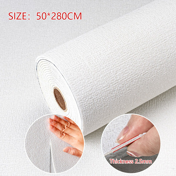Texturerad Tapet 50x280cm Självhäftande Tapet för Väggar Präglad Tapet för Sovrum Tjock Tapet för Texturerad Vägg Vattentät Klibbig Bak