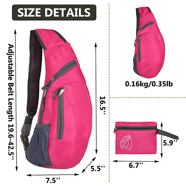 Männs ryggsäck liten crossbody bröstrem ryggsäck hopfällbar sportväska utomhus axelväska