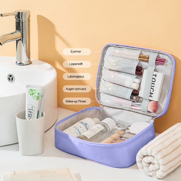 Tegneserie Sød Vandafvisende Opbevaringspose Rejse Kosmetik Makeup Taske Doven Vasketaske