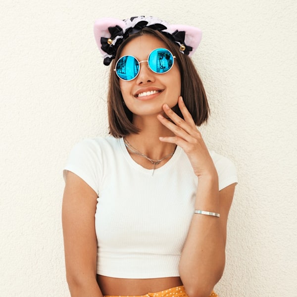 2-pack Lolita pannband kattöron rosett slips slips huvudbåge söt spetsband huvudbonad accessoarer