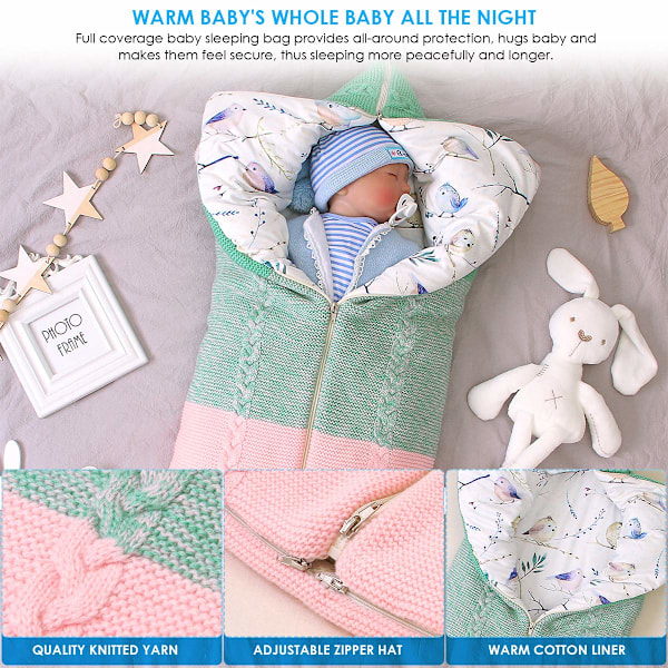 Babyfilt, Vagnomslag, Mjuk Tjock Fleece Varma Filt