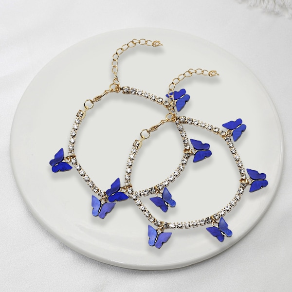 Rhinestone-ketju Perhonen Nilkkakoru, Kristalli Perhonen Nilkkakoru, Jalkaketju Nilkkakoru, Rhinestone Nilkkakoru Korut