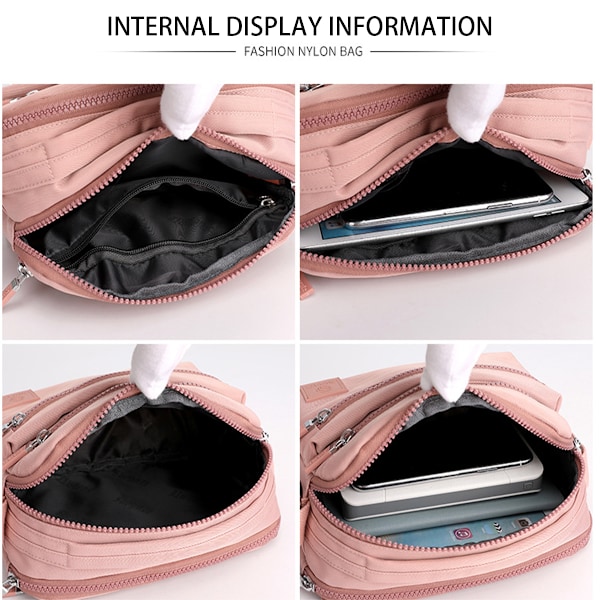 Multifunktionell Crossbodyväska Bältesväska för Kvinnor Fanny Pack Cross Body Väska Trendig Midjeväska med Justerbar Rem för Vandring Promenader Cykling Resor