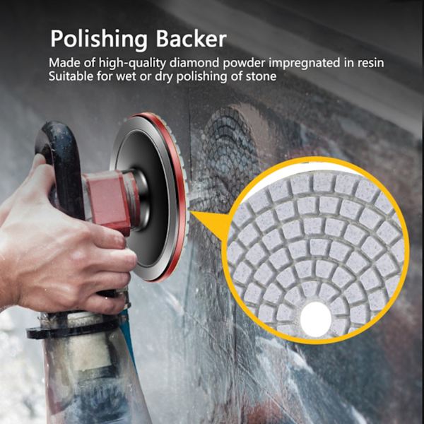 10 stk. 3 tommer slibeskiver puder polering diamant marmor beton sten 100 mesh