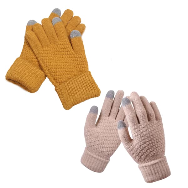 Vinter berøringsskjermhansker, varme strikkede hansker med elastisk mansjett, vinterhansker style 2
