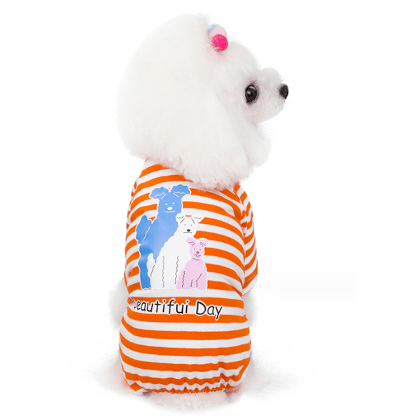 Hundpyjamas för små hundraser Mjuk valp Onesie Katt Overall Bekväma husdjurskläder (Orange)