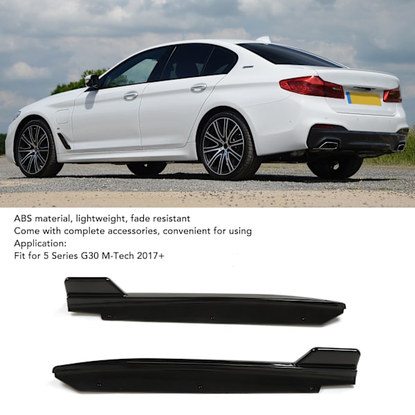 2 stk Bakre Bumper Lip Splitter, Rippesikker, Blank Svart, Lett, Passer for 5-serie G30 M‑Tech 2017+