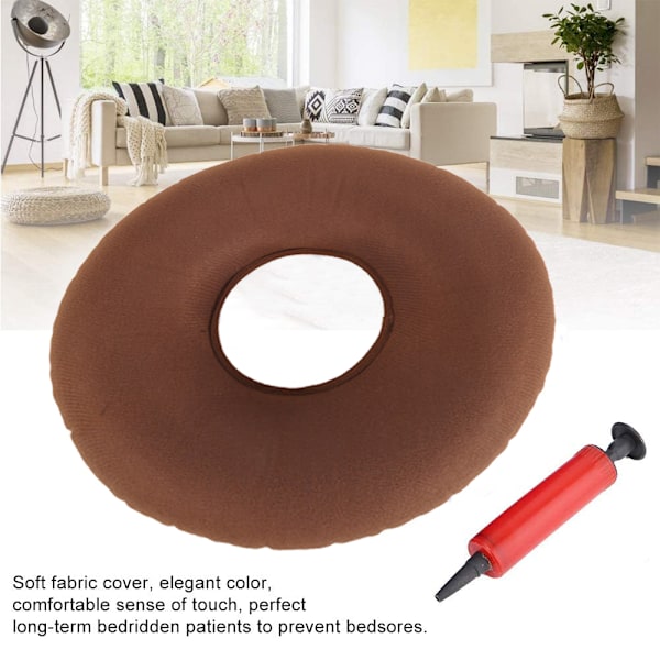 Uppblåsbar Donutkudde / Doughnutkudde med Pump & Resväska - Ländstöd för Hemorrojder, Graviditet, Sittbensvärk, Användning i Hemmet