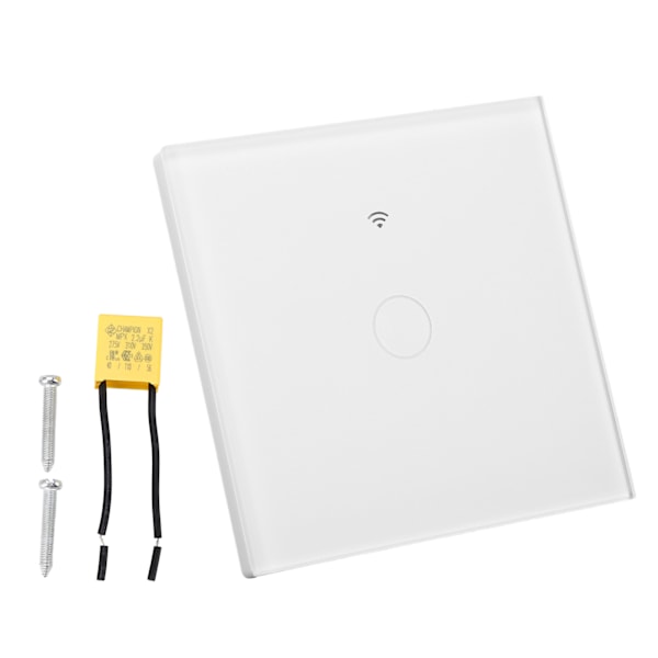 WiFi RF Ljusströmbrytare Touchkontroll Vattentät Glaspanel Stöd för Röststyrning Smart Väggströmbrytare 10A AC80‑260V