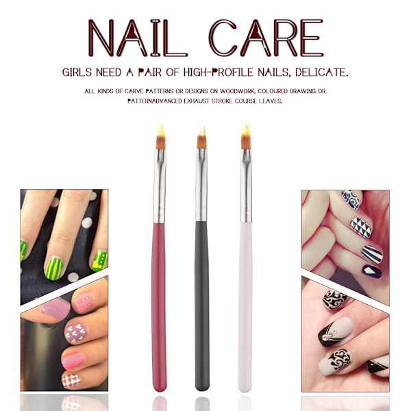 6 kpl Kynsiharja Setti, Geeli Kynsi Taidetahra Kynät Manikyyri DIY & Salon Työkalut