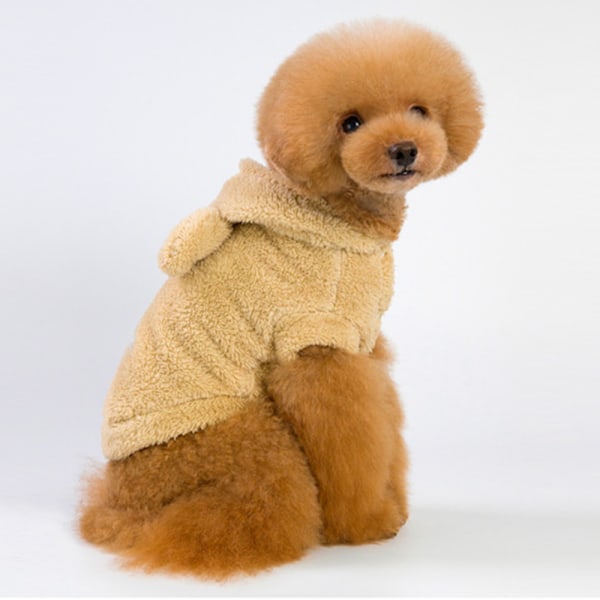 Vahva huppuinen ja paksutettu ranskalainen bulldog-fleece-takki koiralle, lämmin ja mukava fleece