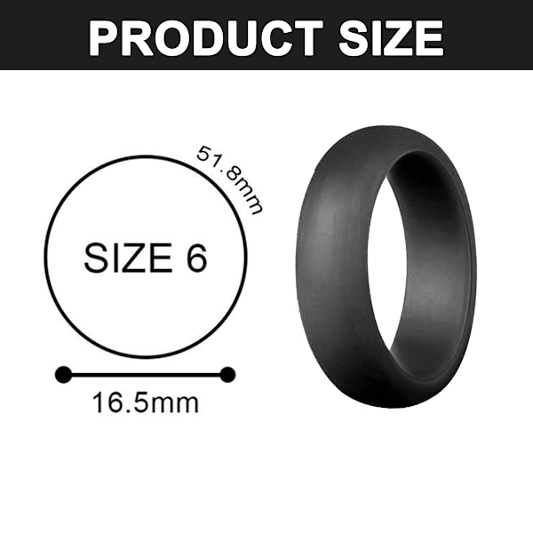 Silikonringar för kvinnor - Andningsbara gummibröllopsringar i silikon för kvinnor, 5,7 mm breda - 2 mm tjocka