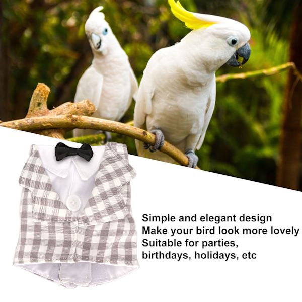 Parrot Flygdräkt Polyester Elegant Söt Rutig Skjorta Fågel Flygkläder för Papegojor XL