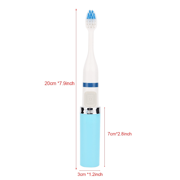 Elektrisk Sonic Vibrations Vattentät Tandborste Mjuk Borst Tandborste för Barn Vuxen (Blå)