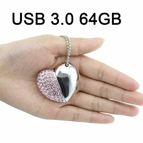 Kreativ Hjerteformet USB Flash Drive 64 GB