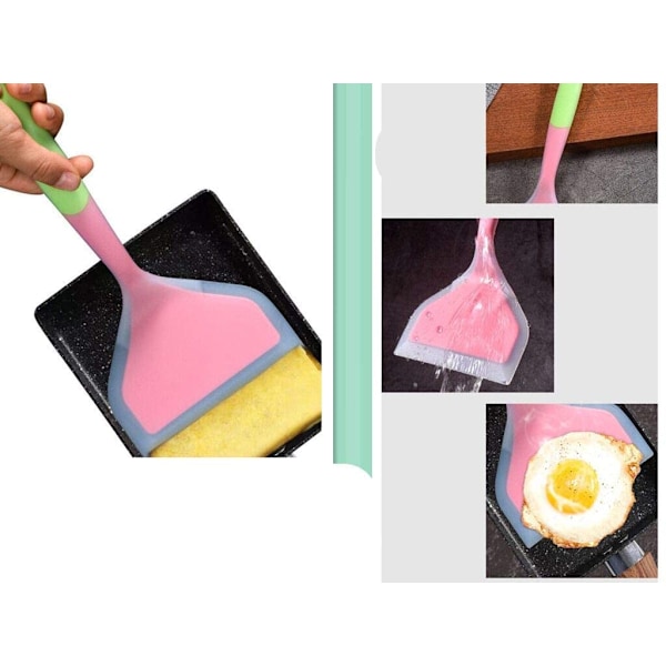 Silikonpannkakor Spade Bred Spatel Turner Nonstick Fried Shovel Fiskspatel Silikon Bred Flexibel Turner för Nonstick Kökskärl Äggkaka
