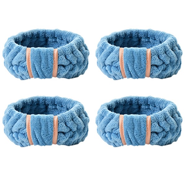 4 kpl Mikrokuitu Päännauhoja Spa Kasvojen Päännauhoja Meikin Päännauhoja Elastista Terry-Kangasta Päännauha Naisille Tytöille Kasvojen Pesuun Meikkiin Suihkuun Jooga Urheiluun