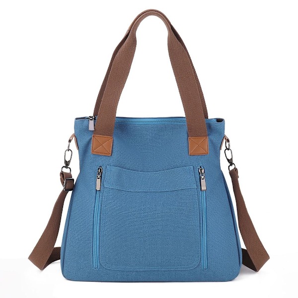 Damväska i canvas, avslappnad axelväska, handväska, crossbody-väska, shoppingväska