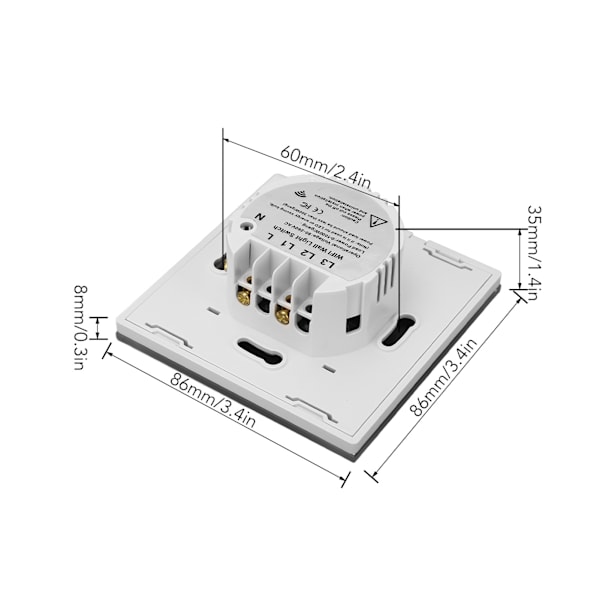 WiFi RF Ljusströmbrytare Touchkontroll Vattentät Glaspanel Stöd för Röststyrning Smart Väggströmbrytare 10A AC80‑260V