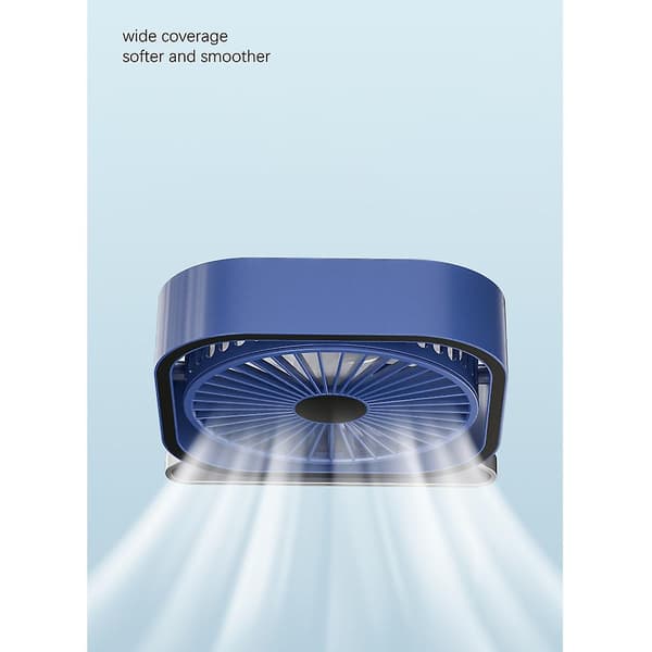 USB Bordventilator Mini Bordventilator 180° Rotation Bærbar Stille 3-hastigheder Justerbar Blue