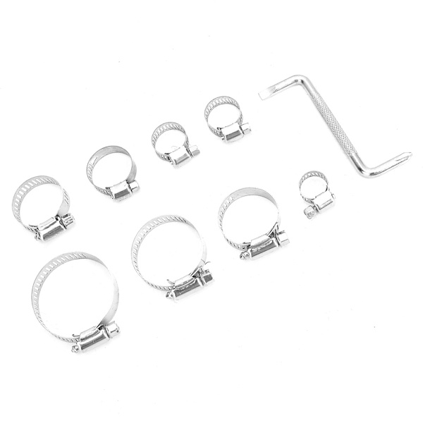 80 stk Rustfritt Stål Slangeklemmer Rørkrok Sterk Kraft Slangeklemme Sett 6~44mm for Flere Bruksområder