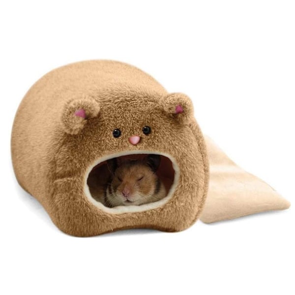 Varmt seng-hus for rotte og hamster, myk fleece-hytte, hengende hengekøye, søt leketøy-reir for små dyr