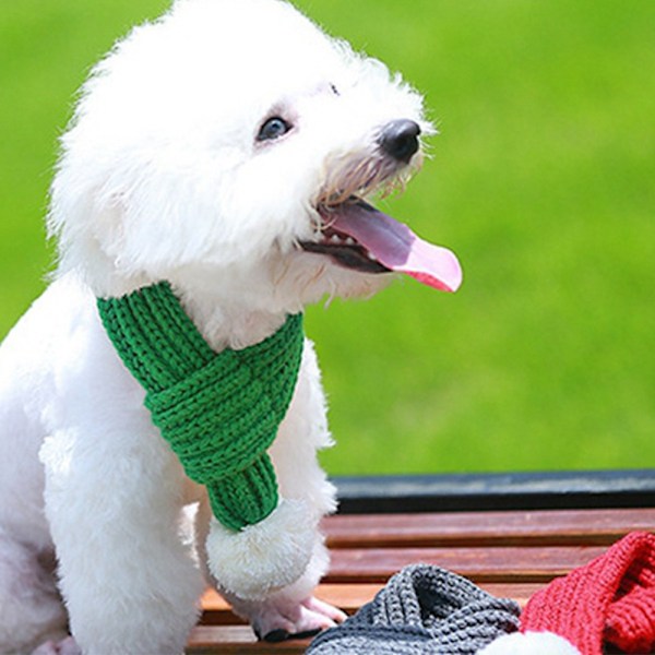 Hunde- og kattescarfs strikkede katte- og hundetøj kattescarfs kæledyrsgrønne scarfs