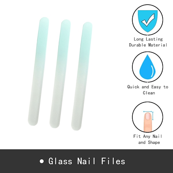 20 st Crystalglas Baby Nagelfilar Buffert Mini Manikyr Set Nagelfilning Nageltillbehör För Nagelvård