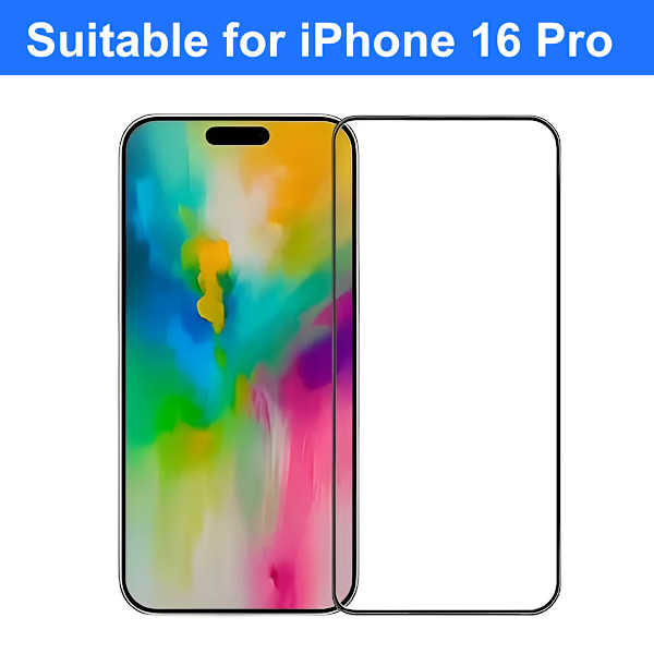 Näytönsuoja iPhone 16 Pro - 3D Karkaistu Lasi Musta