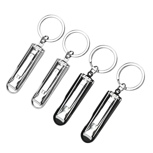 4Pcs Ultra-Thin Nail Clippers Keychain, Mini Foldable Nail