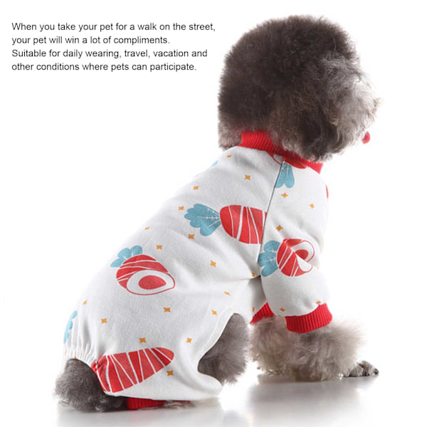 4-pack Hund Jumpsuit Mjukt Kläder Vår Sommar Bomull Hundar Bodysuits Långärmad Skjorta M