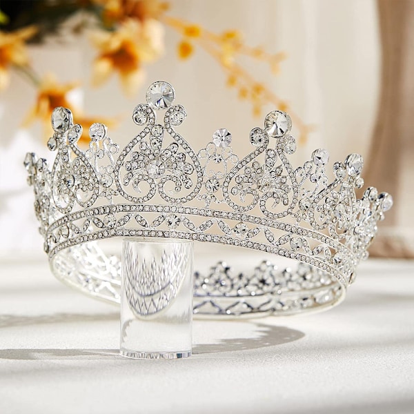 Dronningkrone til Kvinder - Krystal Tiara Krone Pandebånd til Fødselsdag Bryllup Halloween Pageant Hårtilbehør
