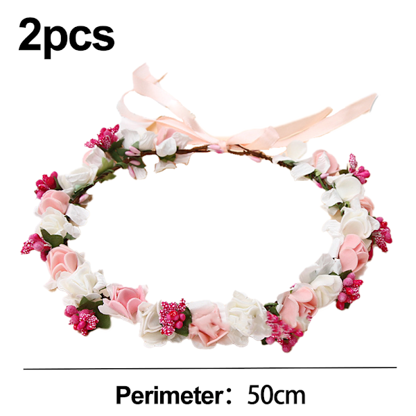 Hårband med blommor Bröllop Brud Hår Hoop Kvinnor Blad Band Fest Huvudbonader Jultillbehör