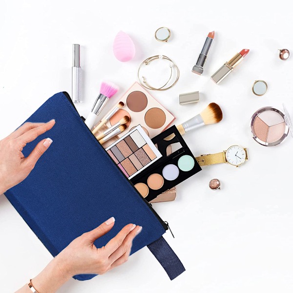 Canvas Kosmetikposer i Bulk - Rejse Kosmetikposer - Simpel Makeuppung - Multifunktionel