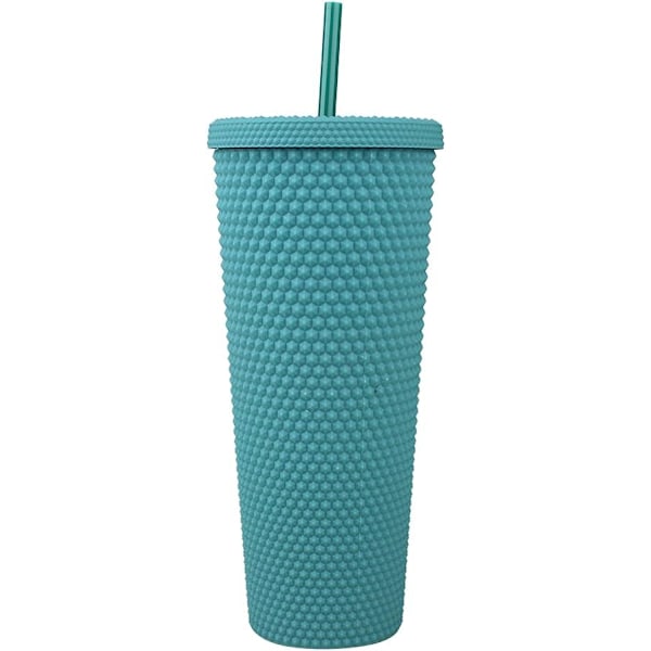 24 oz vattenkopp Halmkopp dubbade tumlare med lock och sugrör med läcksäkert lock Iriserande matt och multi Perfekt användning för iskaffe